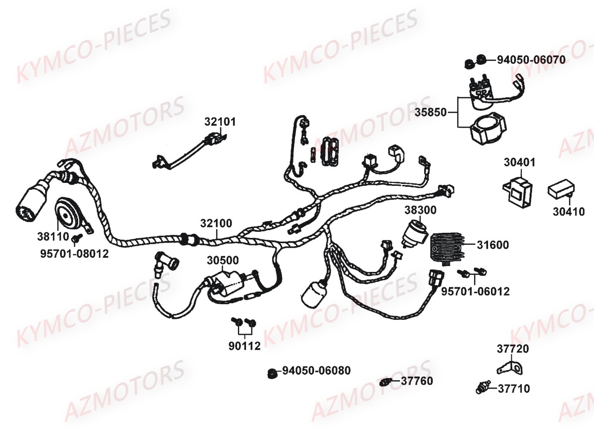 Equipement Electrique KYMCO Pièces Moto K-PW 50 4T EURO2 (KB10AA)