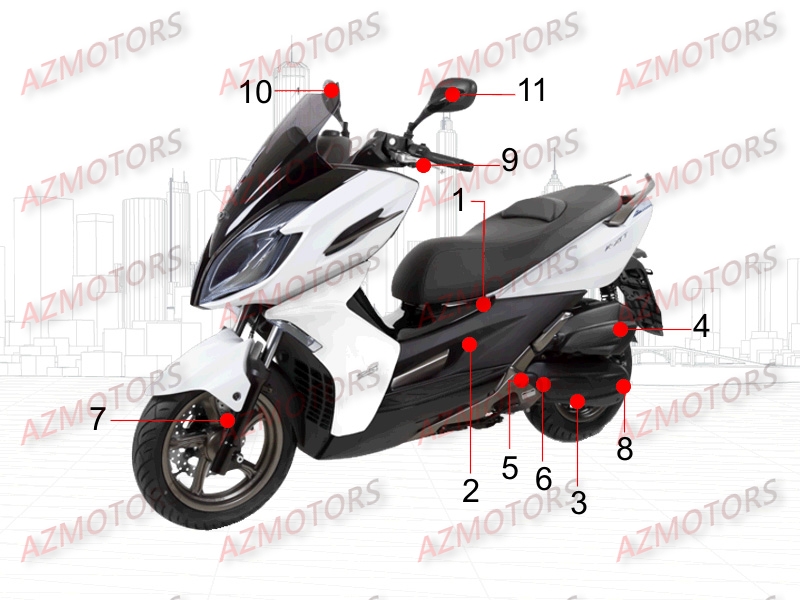 Consommables KYMCO Pièces K-XCT 125I 4T EURO III