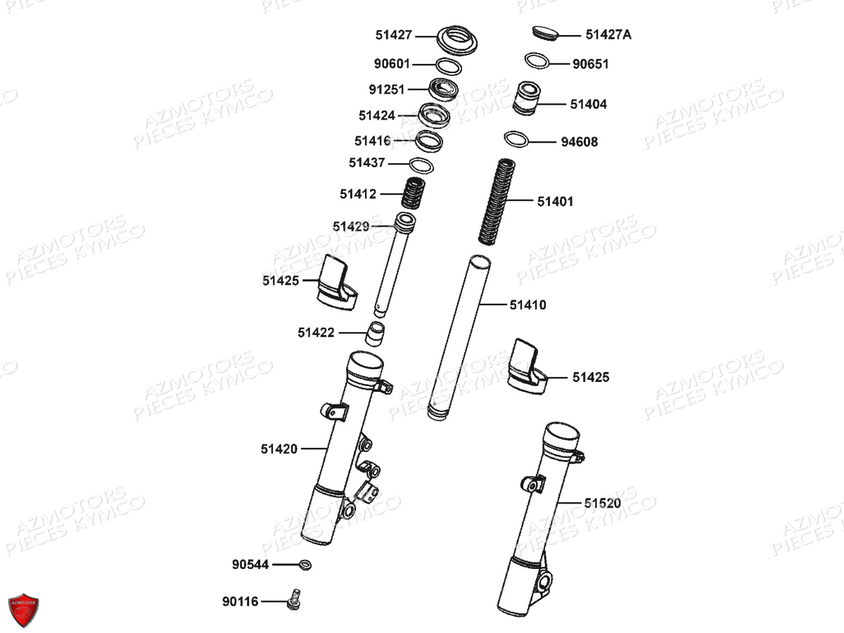 Batons De Fourche Detail KYMCO Pièces K-XCT 125I ABS 4T EURO3 (SK25BB)