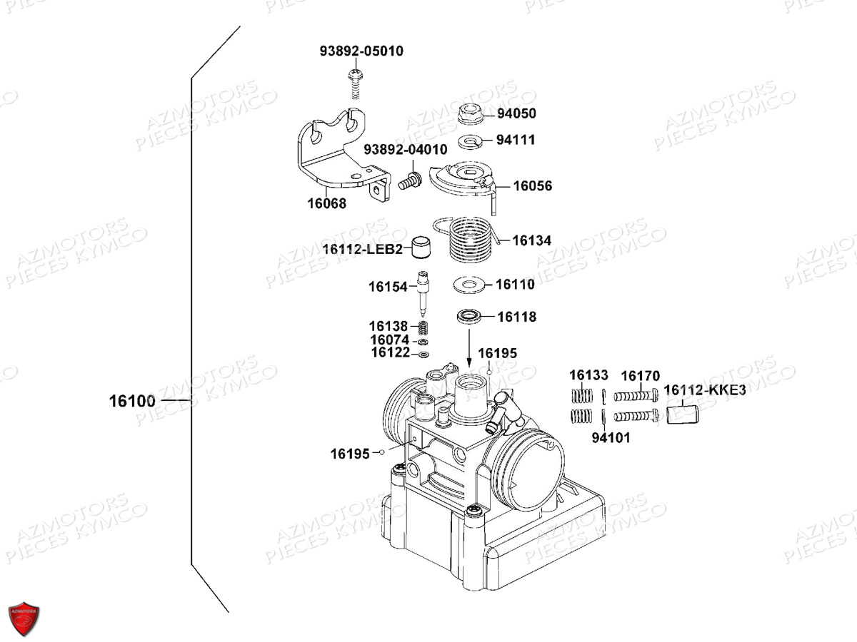 Carburation KYMCO Pièces K-XCT 125I ABS 4T EURO3 (SK25BB)