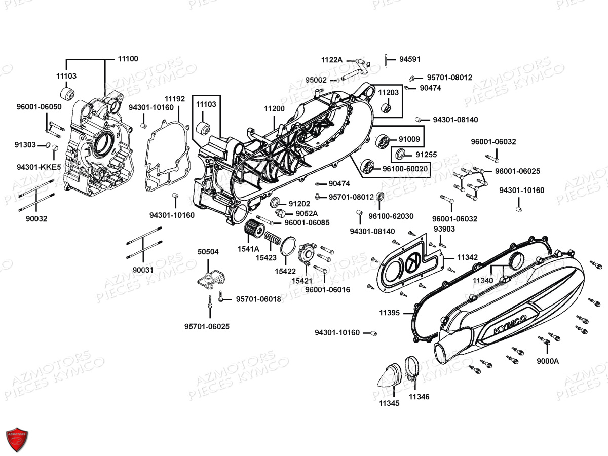 Carters Moteur KYMCO Pièces K-XCT 125I ABS 4T EURO3 (SK25BB)