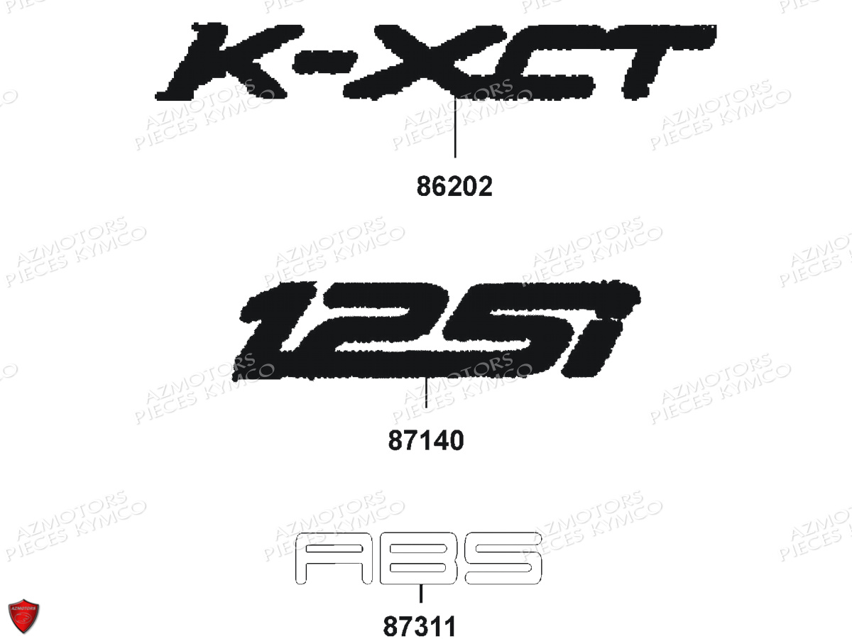 Decors KYMCO Pièces K-XCT 125I ABS 4T EURO3 (SK25BB)