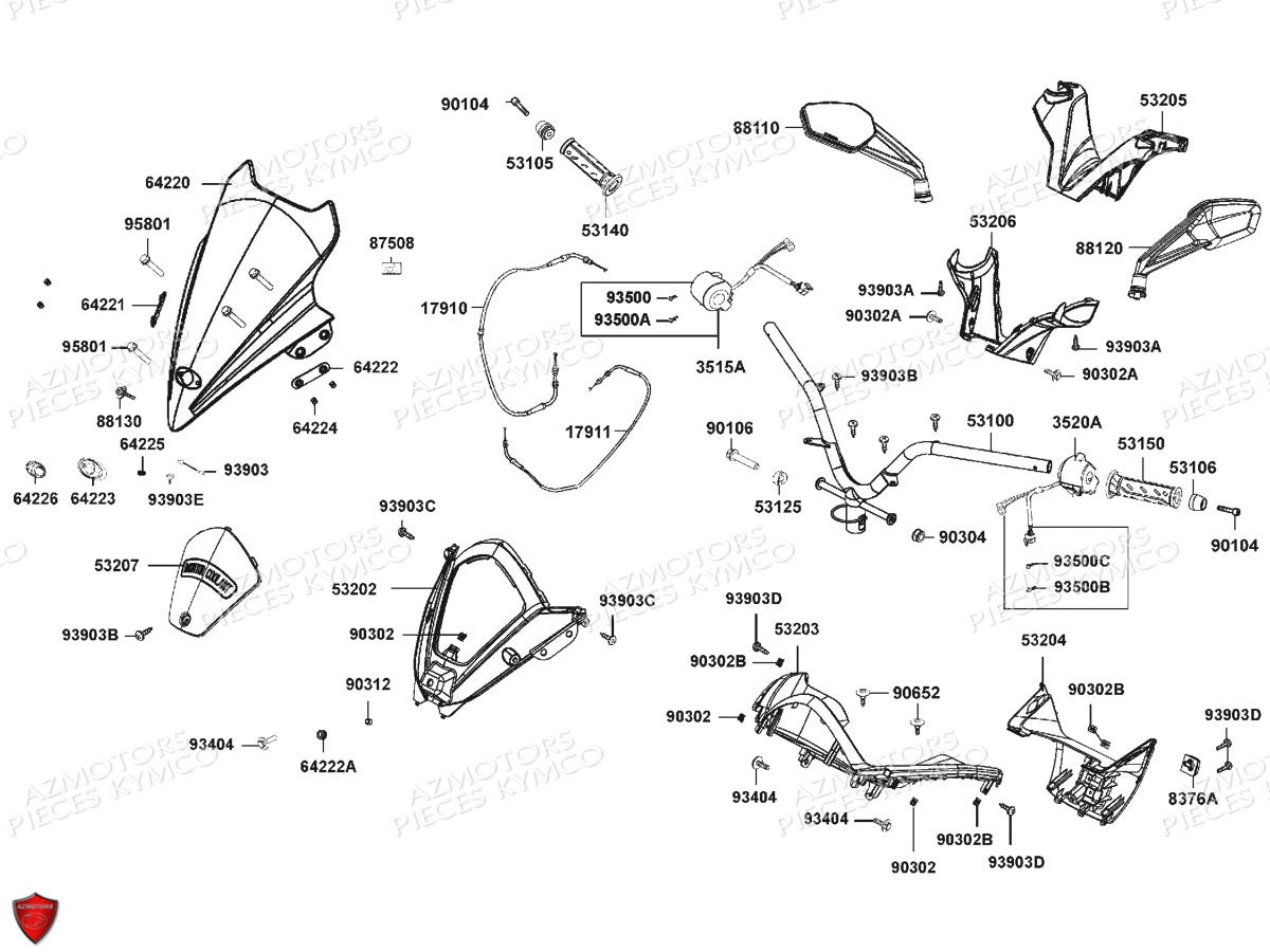 GUIDON RETROVISEURS pour K-XCT-125-III-ABS