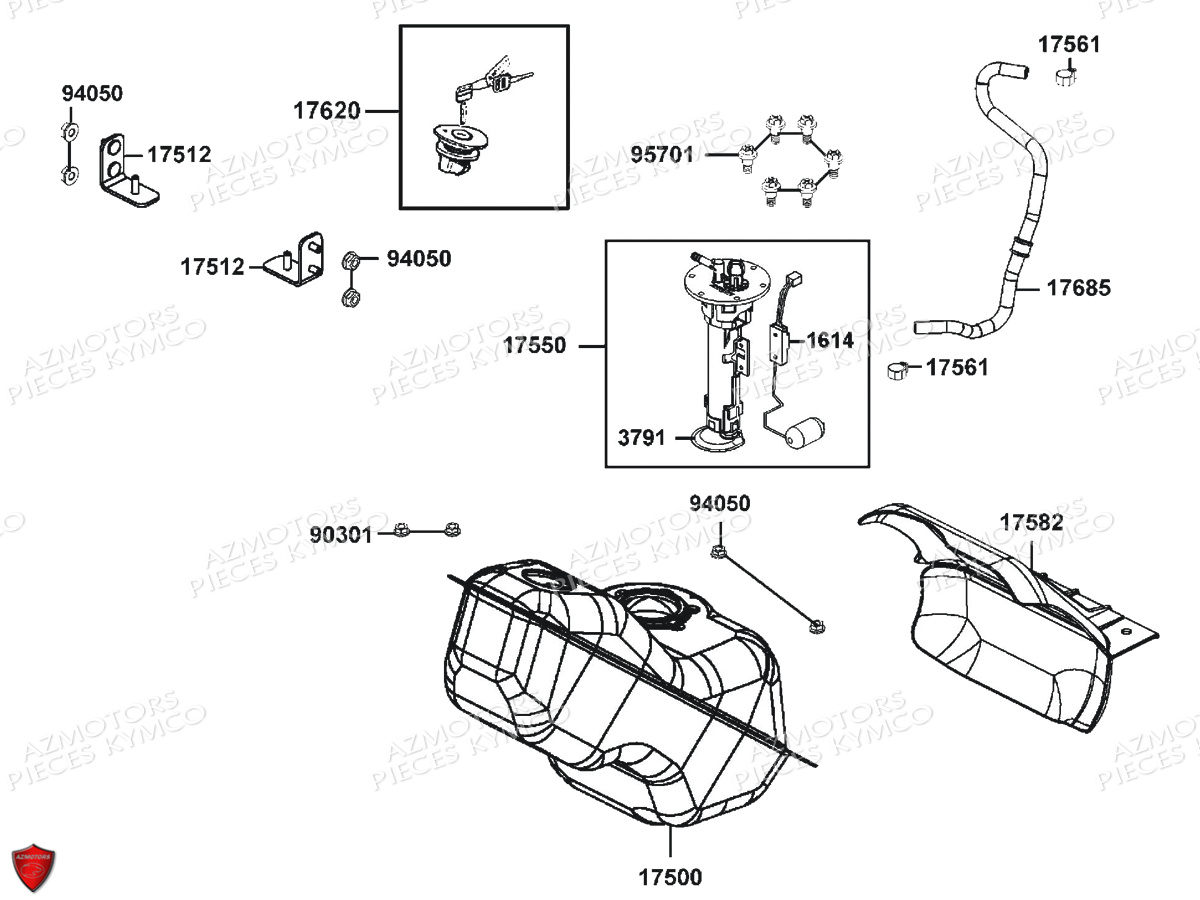 RESERVOIR_A_CARBURANT KYMCO Pièces Scooter Kymco K-XCT 125 I 4T ABS 2014