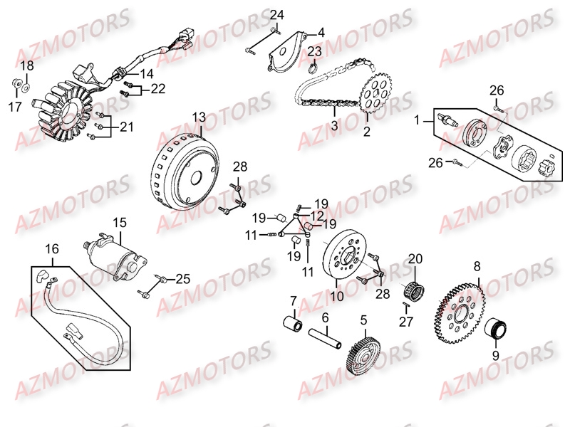 Allumage   Demarreur KYMCO Pièces K-XCT 125I 4T EURO III