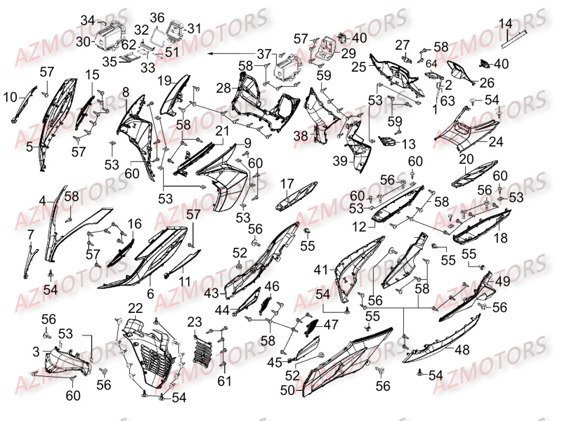 Carenages Avants KYMCO Pièces K-XCT 125I 4T EURO III