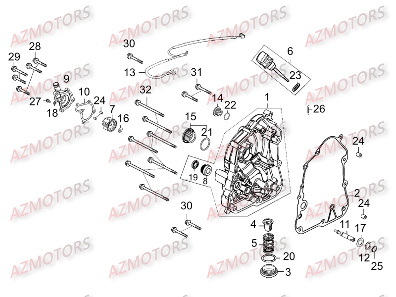 Carter Droit   Pompe A Eau KYMCO Pièces K-XCT 125I 4T EURO III
