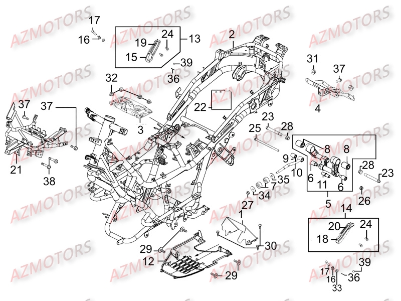 Chassis KYMCO Pièces K-XCT 125I 4T EURO III