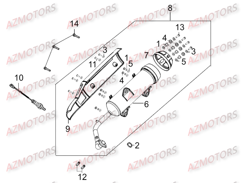 Echappement KYMCO Pièces K-XCT 125I 4T EURO III