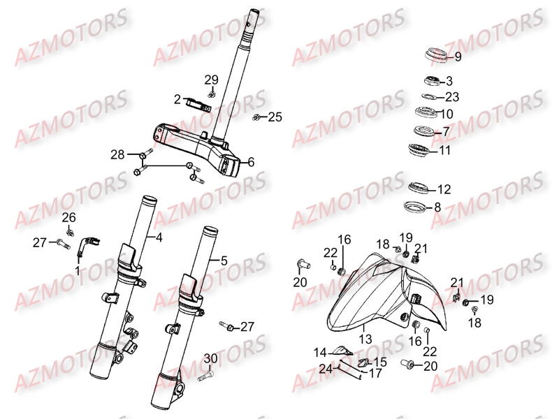 Fourche KYMCO Pièces K-XCT 125I 4T EURO III