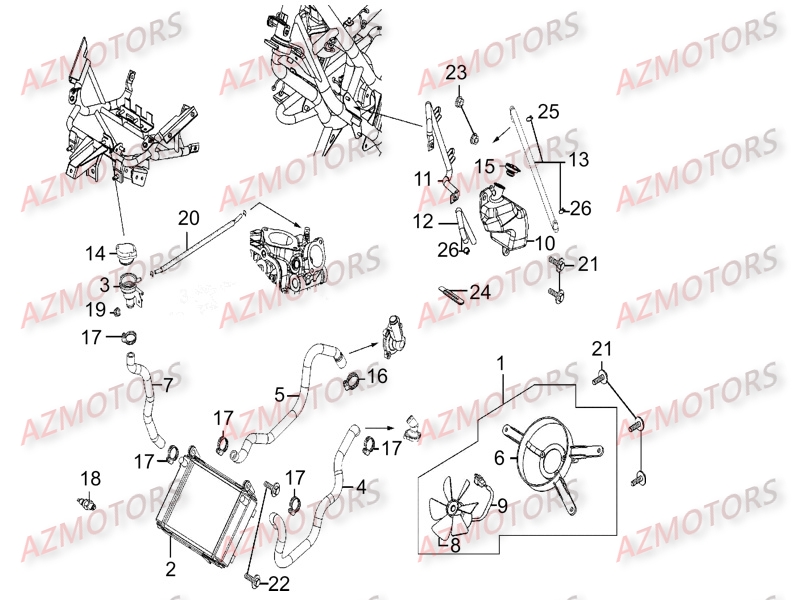 Refroidissement KYMCO Pièces K-XCT 125I 4T EURO III