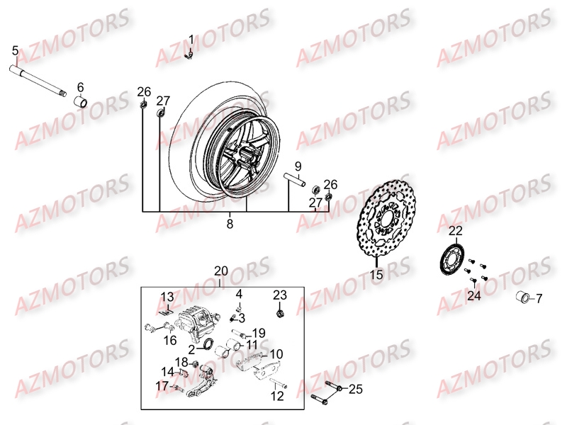 Roue Avant KYMCO Pièces K-XCT 125I 4T EURO III