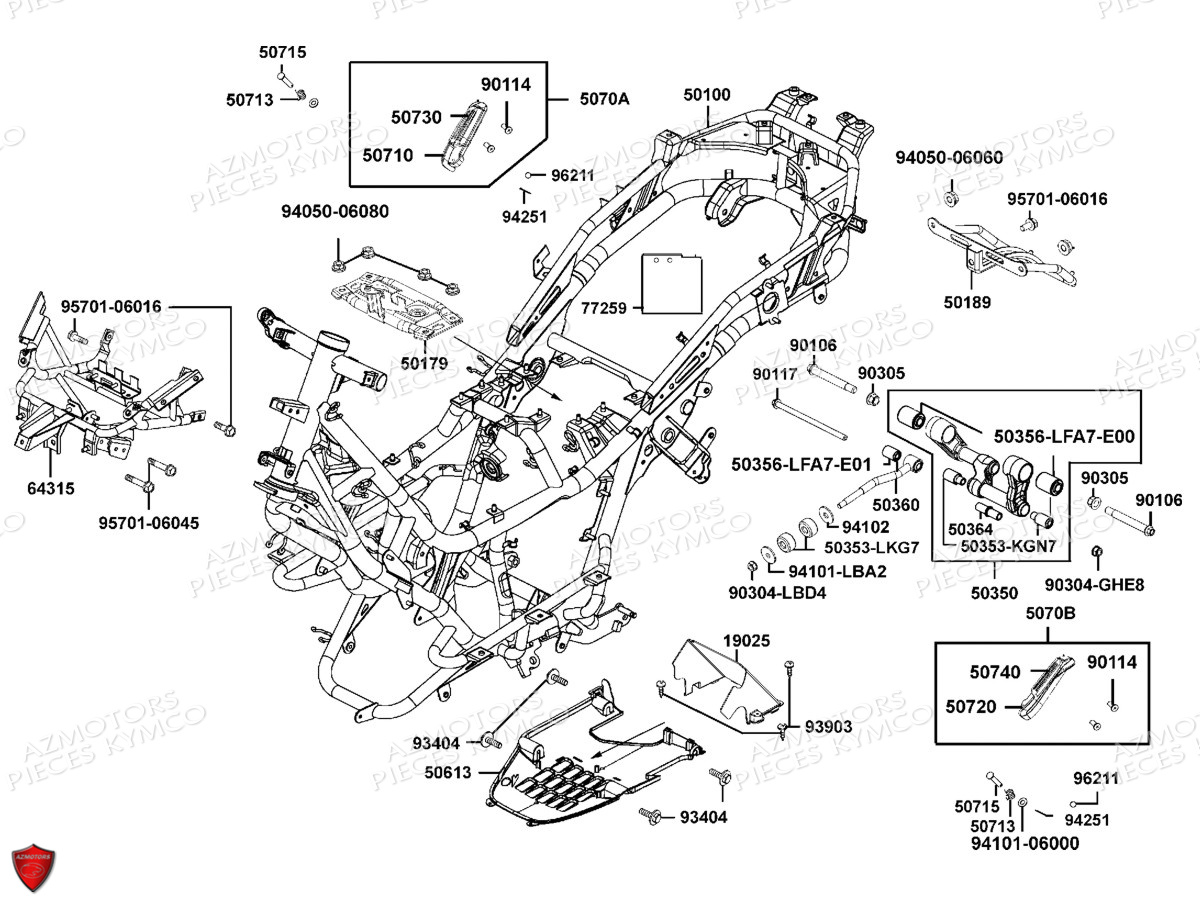Chassis KYMCO Pièces K-XCT 125I 4T EURO3 (SK25BA)