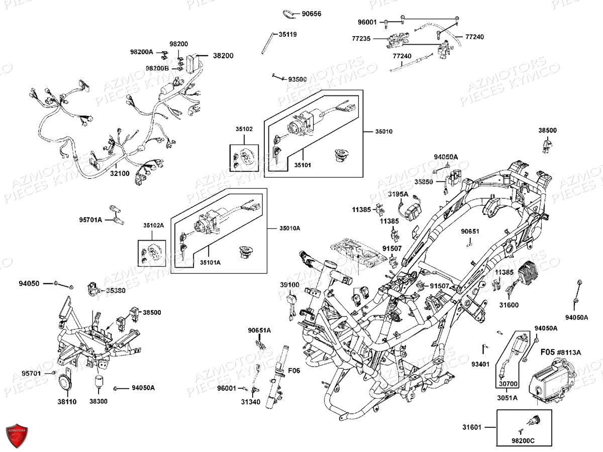 Equipement Electrique KYMCO Pièces K-XCT 125I 4T EURO3 (SK25BA)