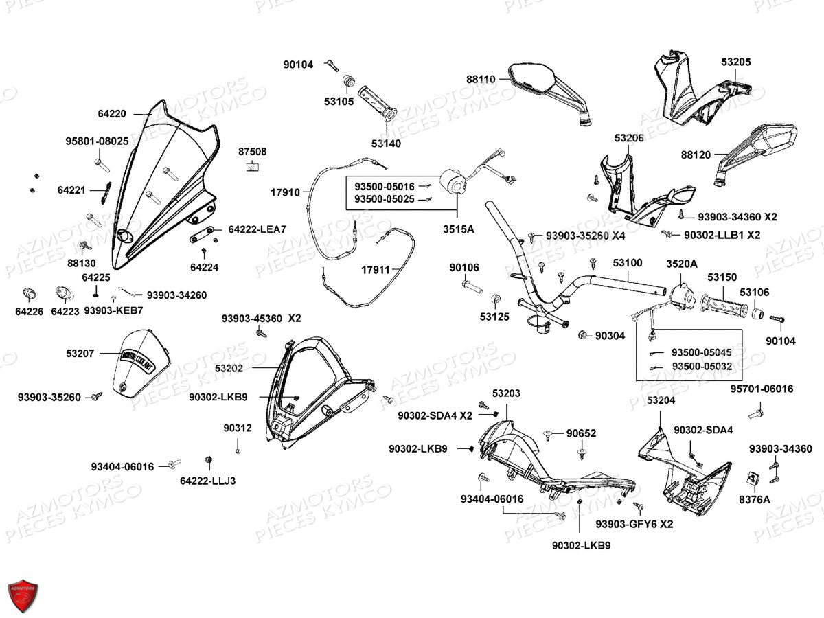 GUIDON RETROVISEURS KYMCO K XCT 125 4T EURO3