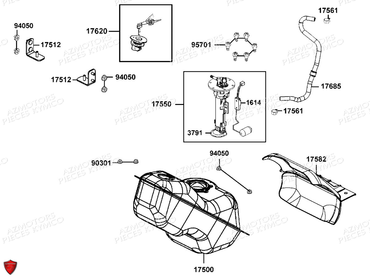 RESERVOIR_A_CARBURANT KYMCO Pièces Scooter Kymco K-XCT 125 I 4T EURO III