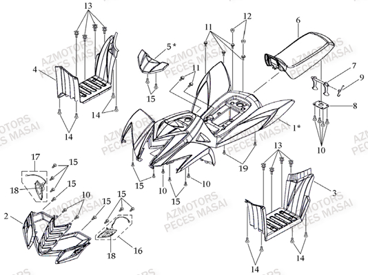 Carrosserie MASAI Pieces Quad K50
