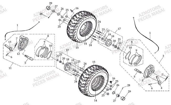 Roues Avant MASAI Pieces Quad K50