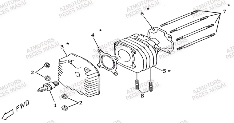 Cylindre MASAI Pièces Quad K50S