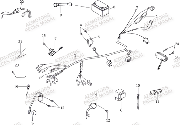 Faisceaux Electriques MASAI Pièces Quad K50S