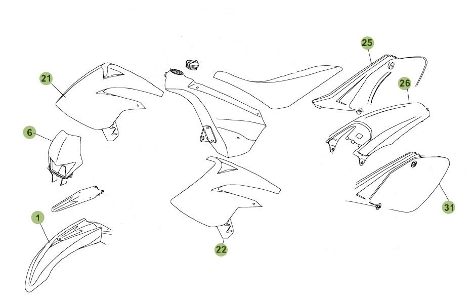 [2005 09] Kit Plastiques Rr 50 Racing AZMOTORS KIT CARENAGES BETA 50