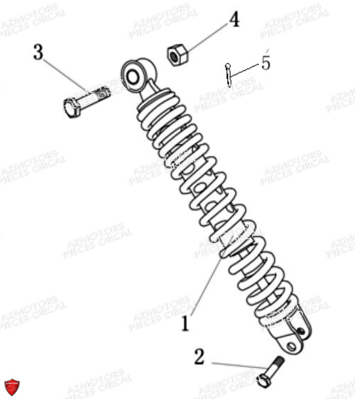 Amortisseur ORCAL Pièces Orcal KITE 50cc 4T Euro 3
