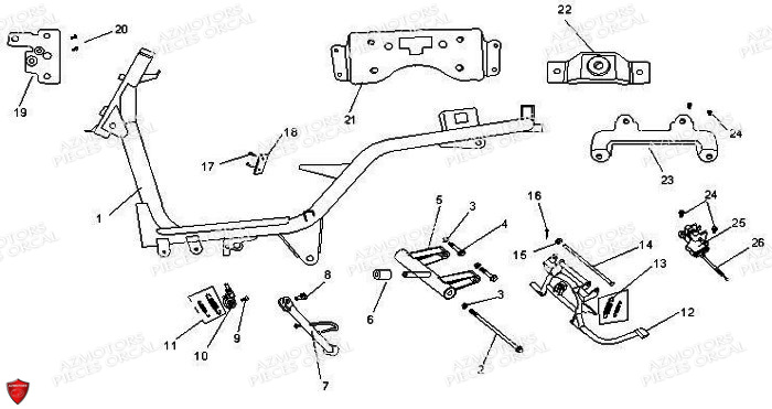 Cadre Chassis ORCAL Pièces Orcal KITE 50cc 4T Euro 3
