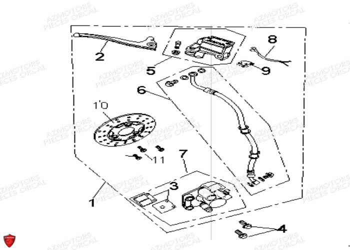 DISQUE_FREIN_AVANT_MAITRE_CYLINDRE_DE_FREIN ORCAL Pièces Orcal KITE 50cc 4 temps Euro 3