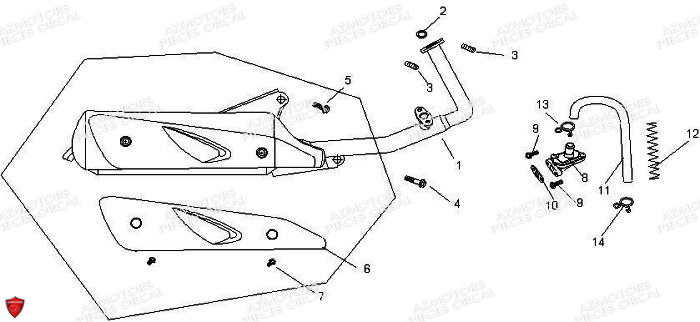 Echappement ORCAL Pièces Orcal KITE 50cc 4T Euro 3
