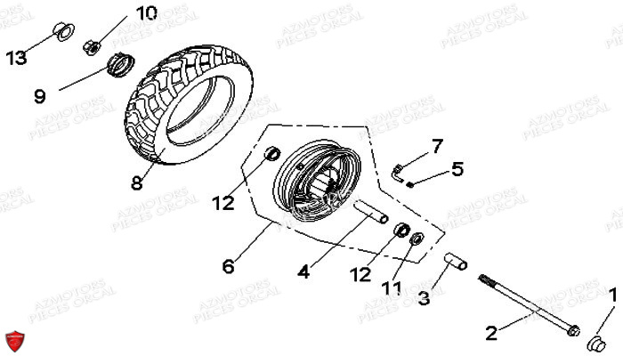 Roue Avant ORCAL Pièces Orcal KITE 50cc 4T Euro 3
