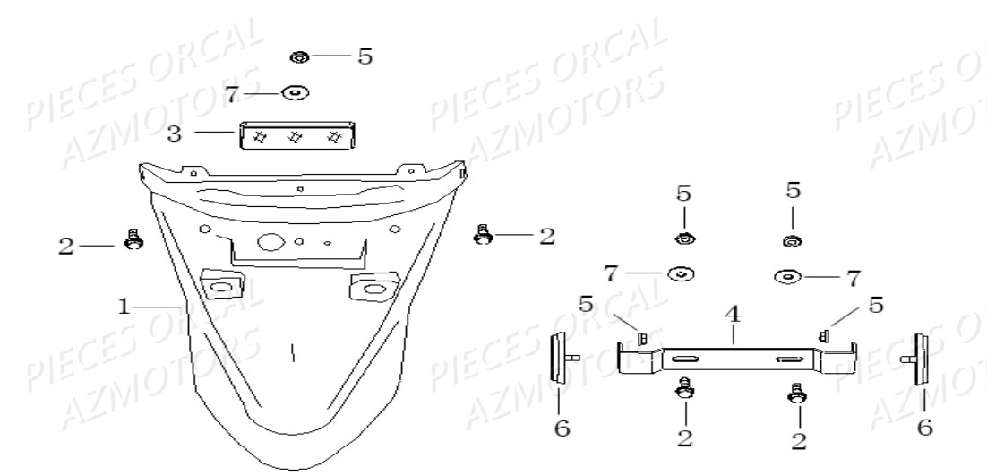 Bavette Arriere ORCAL Pièces Orcal KITE 50cc 4T Euro4