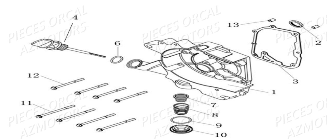 COUVERCLE DROIT ORCAL KITE 50 4T Euro4