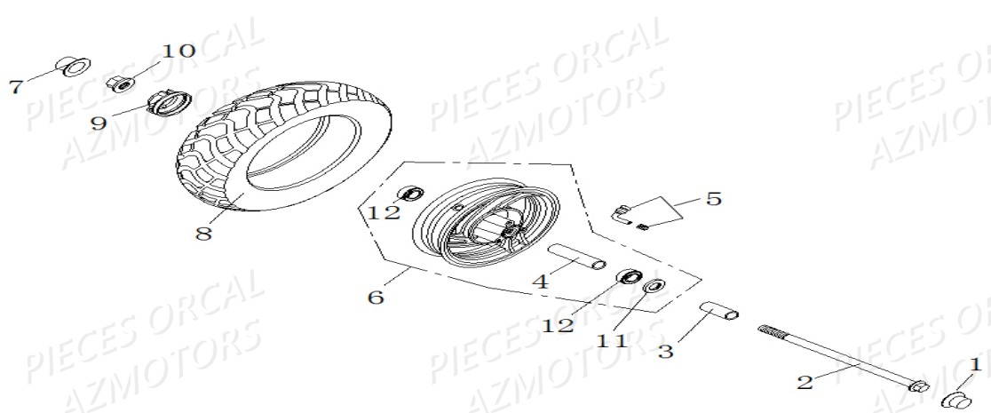 ROUE_AVANT Orcal Pièces ORCAL Origine Constructeur vue éclatées Officiel