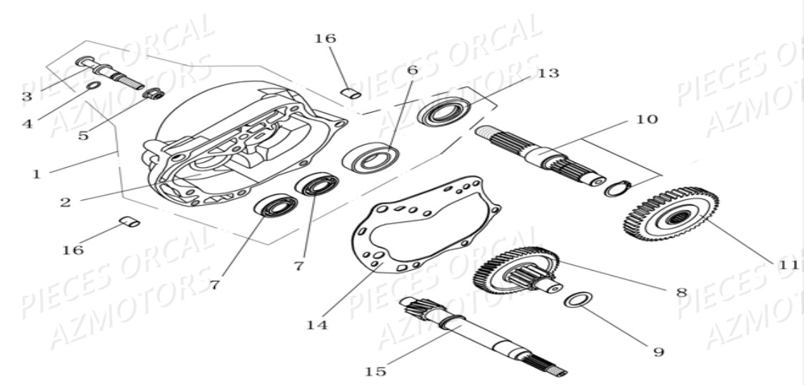 Transmission ORCAL Pièces Orcal KITE 50cc 4T Euro4