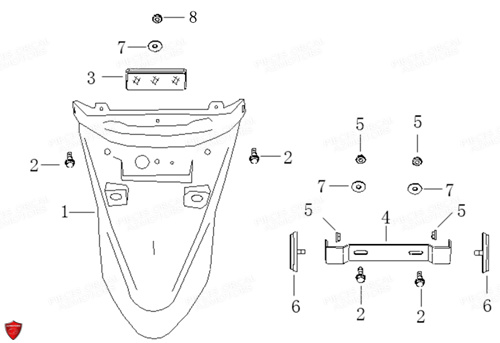 Bavette Arriere ORCAL Pièces Orcal KITE 50cc 4T Euro5
