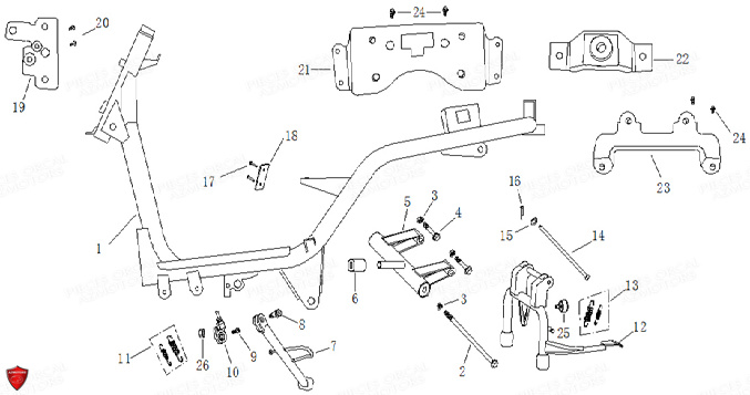 Cadre ORCAL Pièces Orcal KITE 50cc 4T Euro5