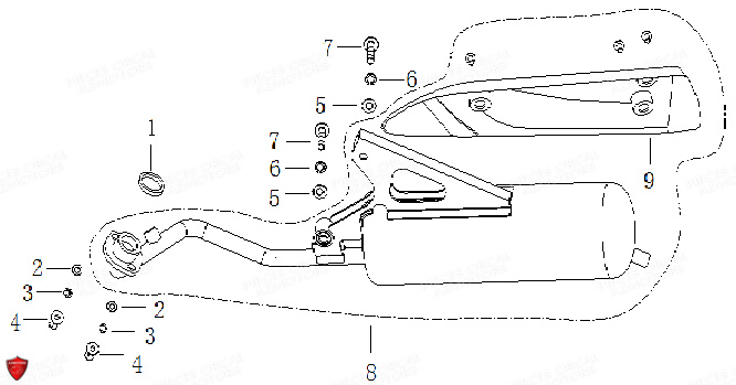 Echappement ORCAL Pièces Orcal KITE 50cc 4T Euro5