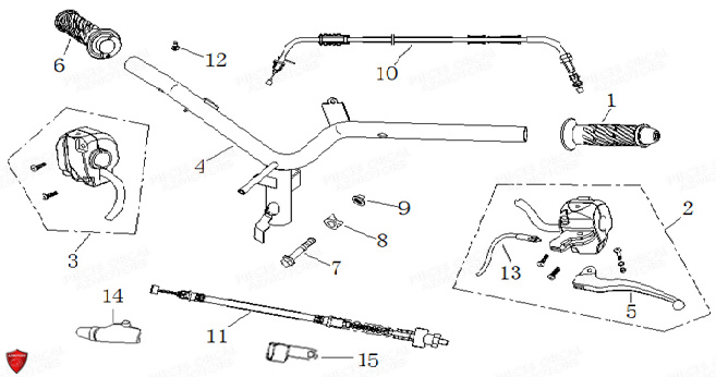 Guidon Commandes ORCAL Pièces Orcal KITE 50cc 4T Euro5