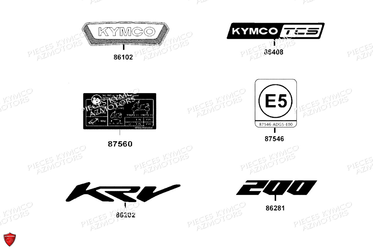 Decors KYMCO Pièces KRV 200 4T EURO 5 (SA35AC)