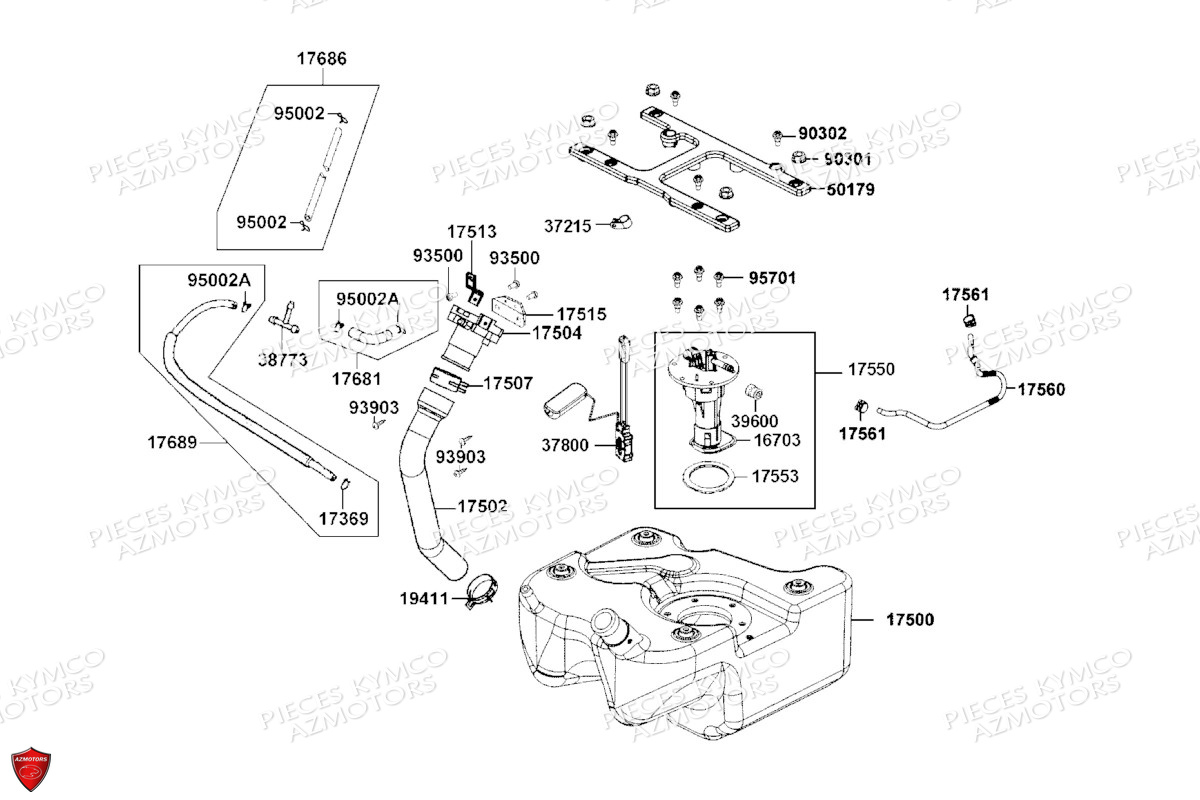 Reservoir A Carburant KYMCO Pièces KRV 200 4T EURO 5 (SA35AC)