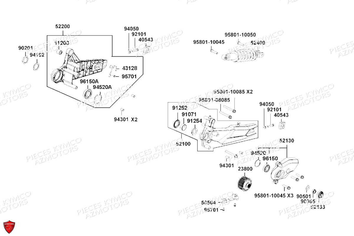 Suspension Arriere KYMCO Pièces KRV 200 4T EURO 5 (SA35AC)