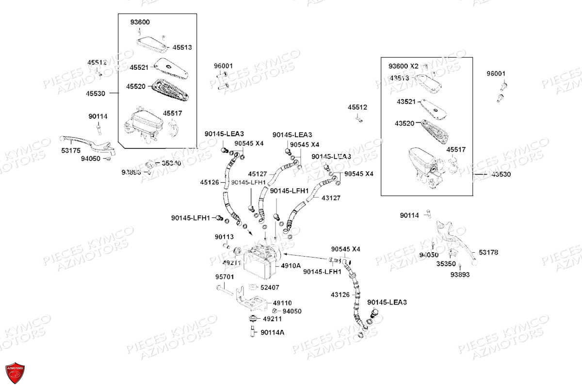 Systeme De Freins KYMCO Pièces KRV 200 4T EURO 5 (SA35AC)
