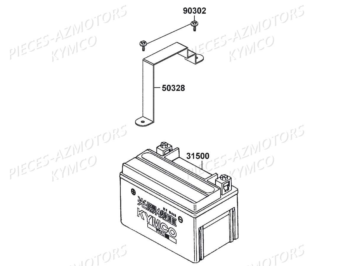 Batterie KYMCO Pièces KXR 250 / MAXXER 250 4T EURO2 (LA50AA/AD/AE)