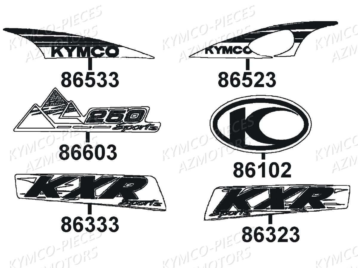 Decors Kxr KYMCO Pièces KXR 250 / MAXXER 250 4T EURO2 (LA50AA/AD/AE)