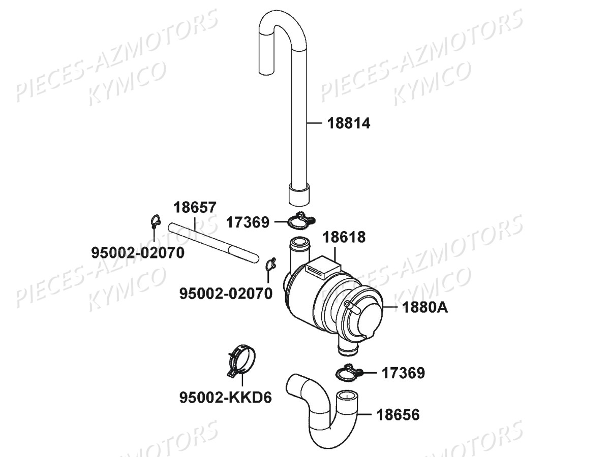 Reniflard KYMCO Pièces KXR 250 / MAXXER 250 4T EURO2 (LA50AA/AD/AE)