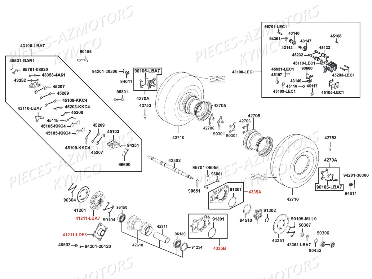 ROUE ARRIERE pour KXR-250-MAXXER