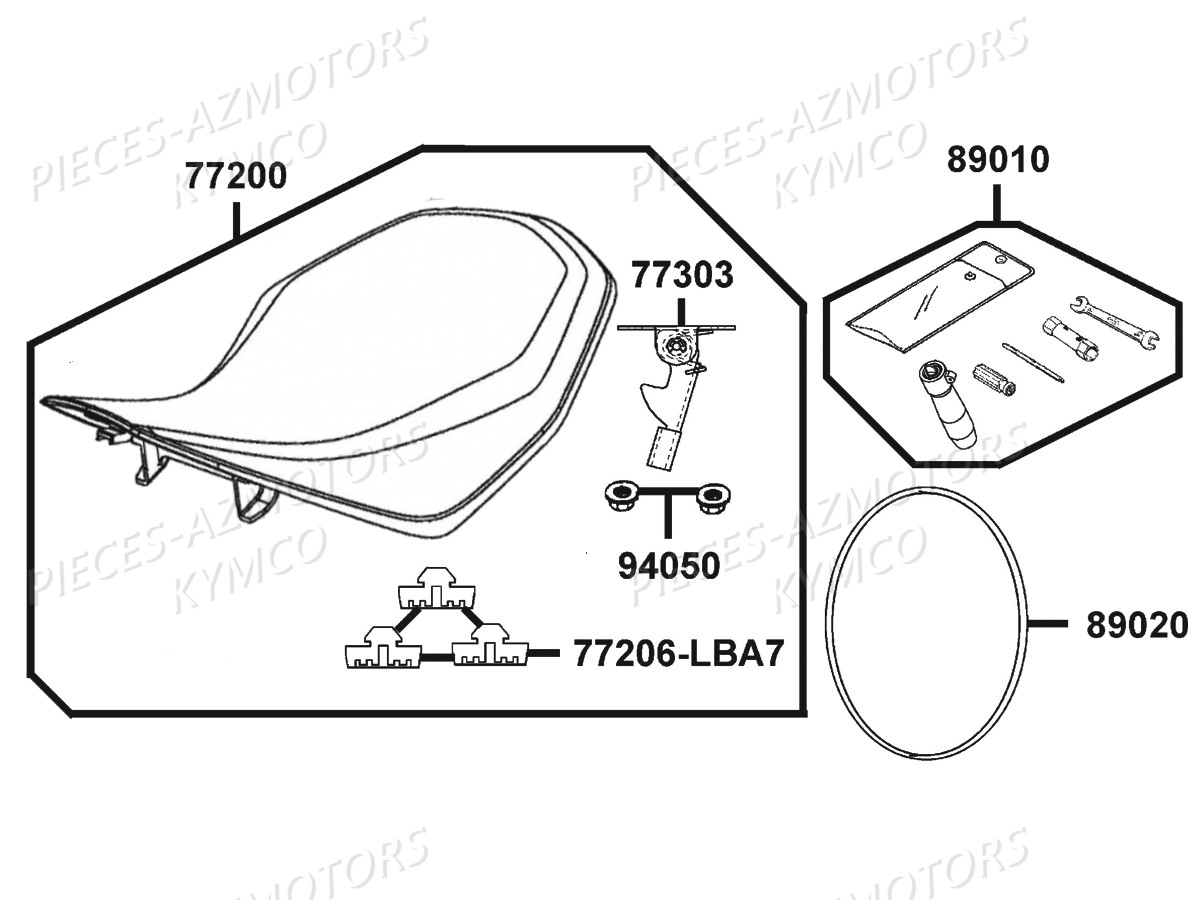 Selle KYMCO Pièces KXR 250 / MAXXER 250 4T EURO2 (LA50AA/AD/AE)