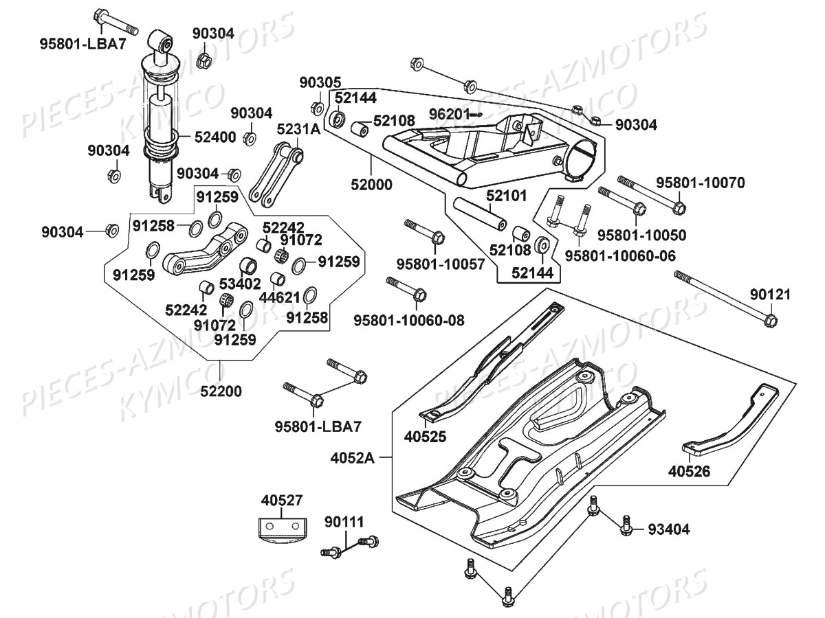 SUSPENSION ARRIERE pour KXR-250-MAXXER