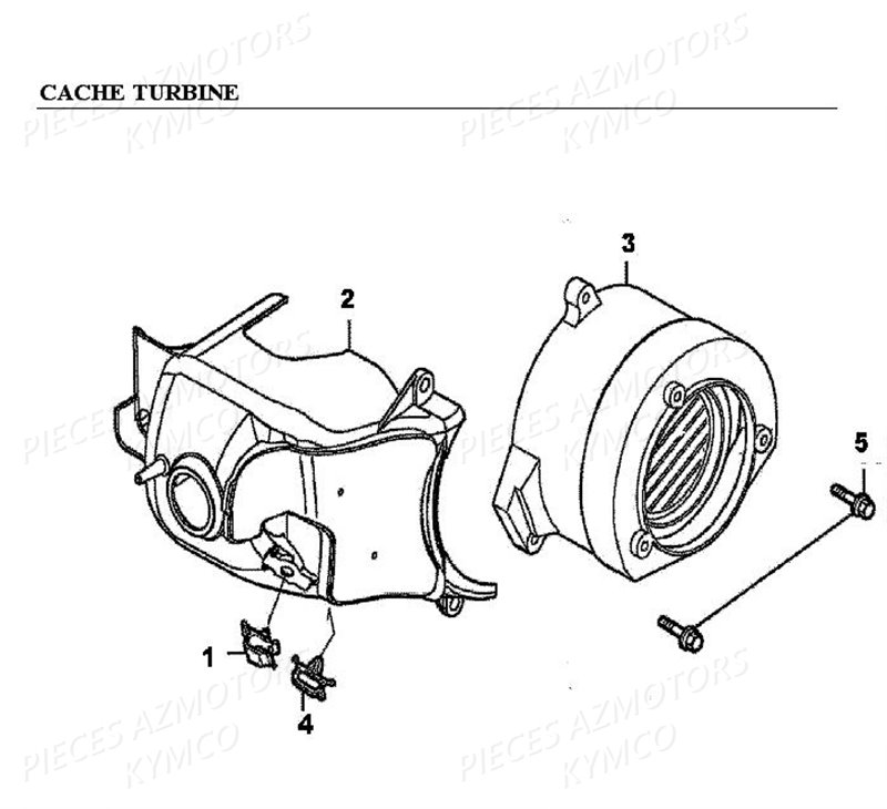 Cache Turbine KYMCO Pièces KXR 50 / MAXXER 50 2T EURO II (LA10BA/BD)
