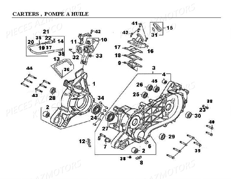 Carters Pompe A Huile KYMCO Pièces KXR 50 / MAXXER 50 2T EURO II (LA10BA/BD)